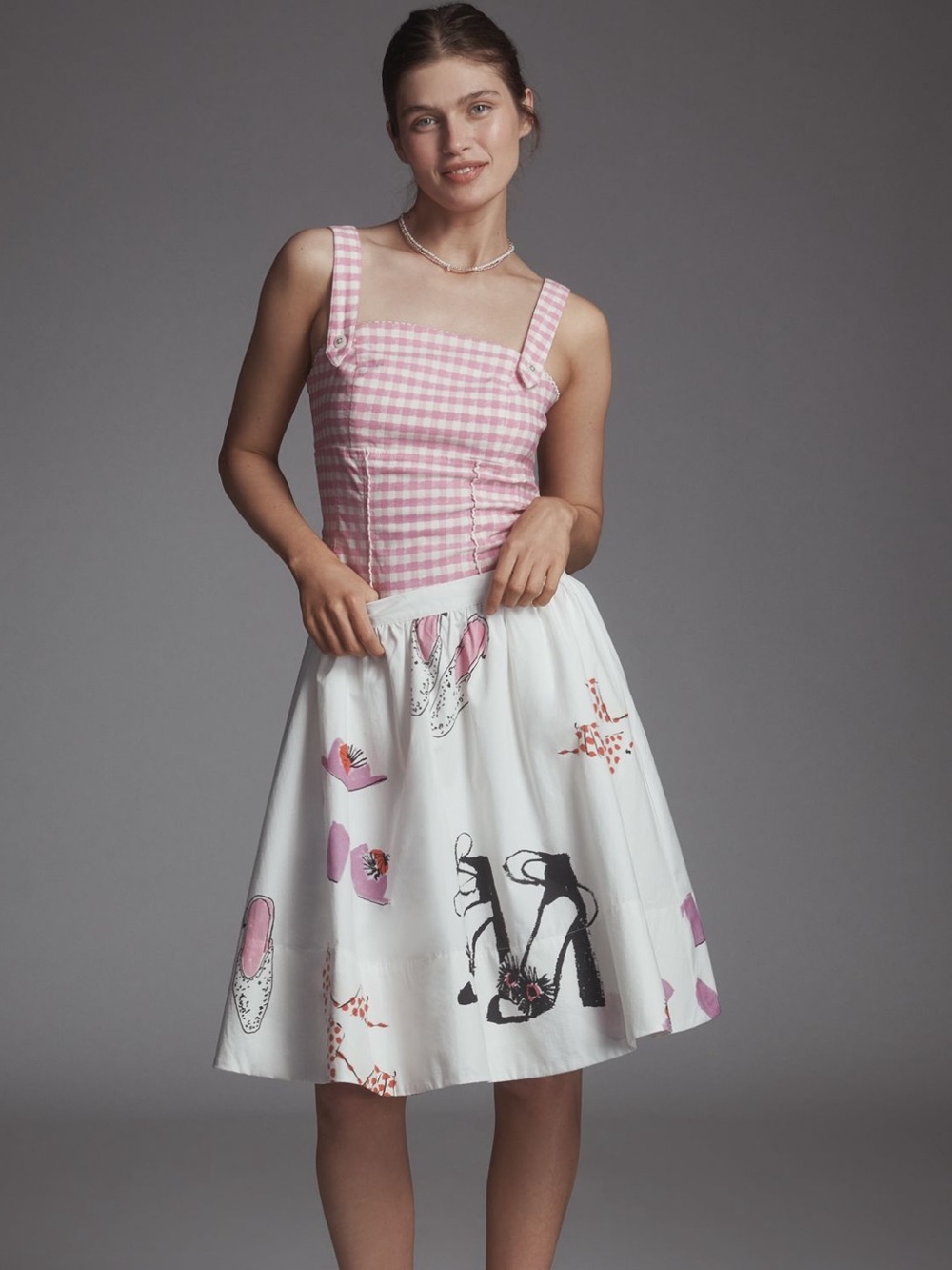 Maeve: Jacie Poplin Printed Knee-Length Skirt